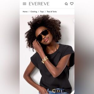 Evereve Black Sleeveless Crew Tank